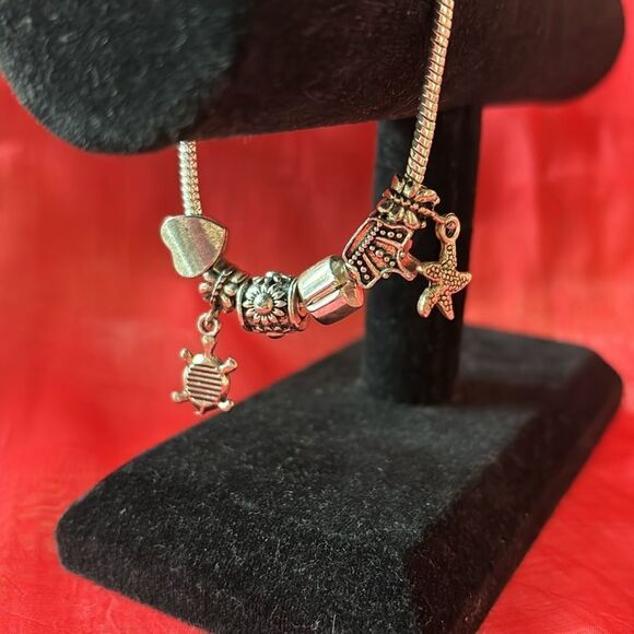 Multi Charm Silver Sea Bracelet - Picture 2 of 4